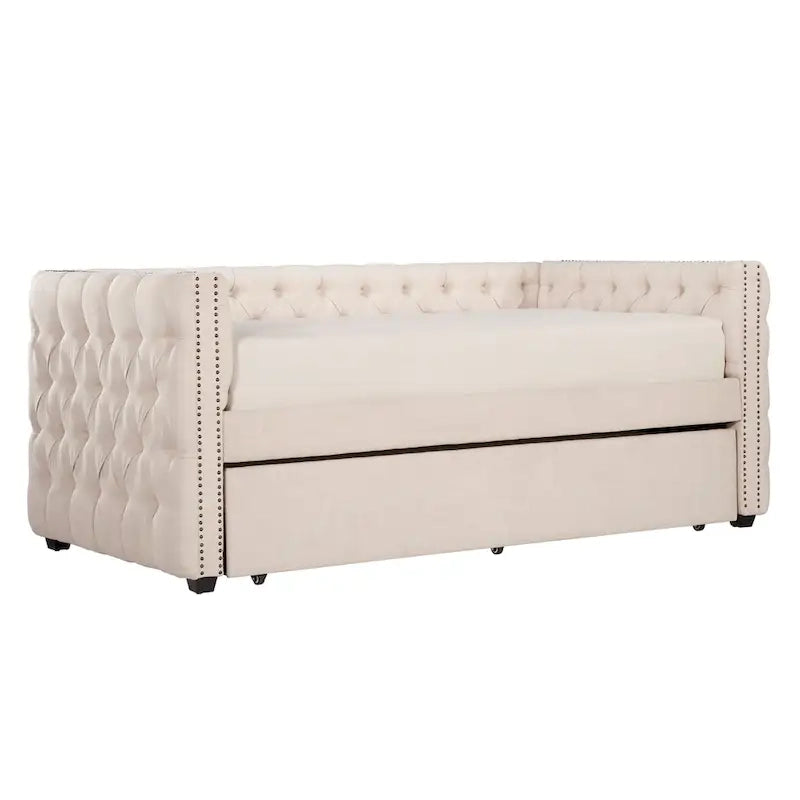 Lit de repos capitonné Knightsbridge Twin Tufted Nailhead par iNSPIRE Q Artisan