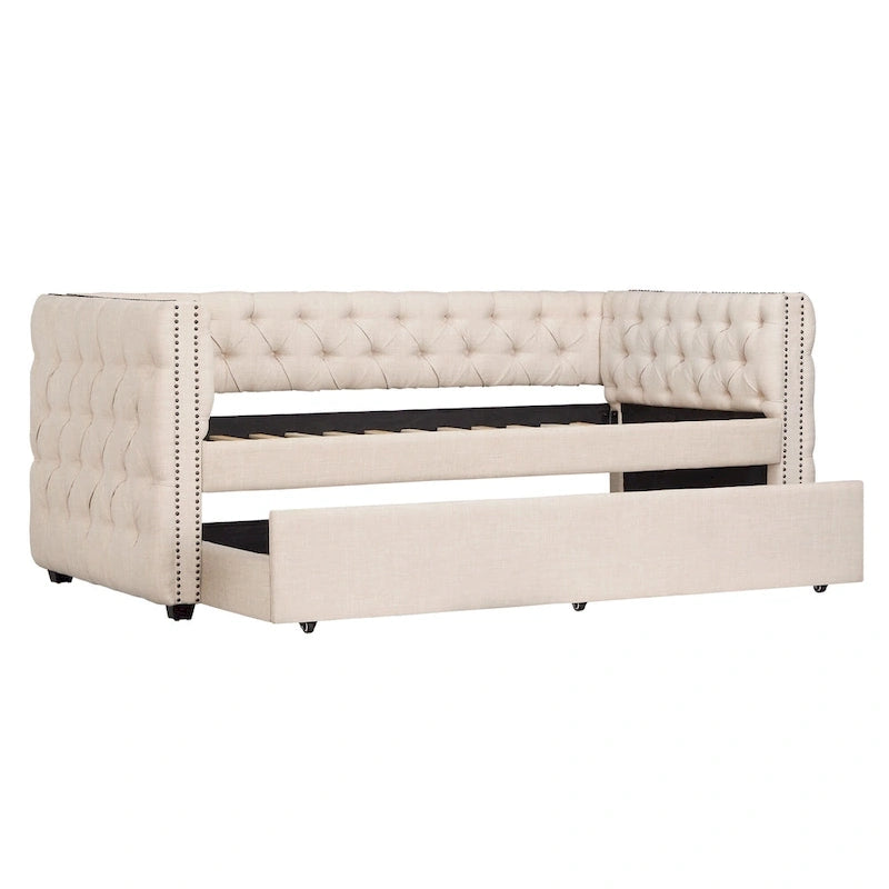 Lit de repos capitonné Knightsbridge Twin Tufted Nailhead par iNSPIRE Q Artisan