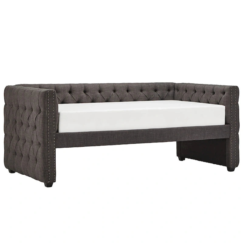 Lit de repos capitonné Knightsbridge Twin Tufted Nailhead par iNSPIRE Q Artisan