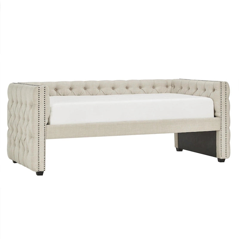 Lit de repos capitonné Knightsbridge Twin Tufted Nailhead par iNSPIRE Q Artisan