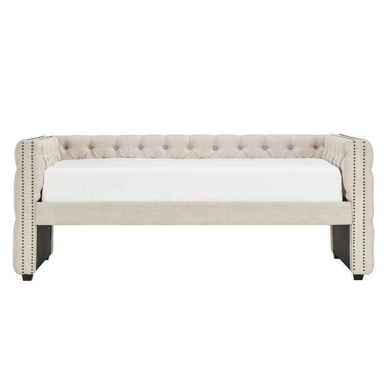 Lit de repos capitonné Knightsbridge Twin Tufted Nailhead par iNSPIRE Q Artisan