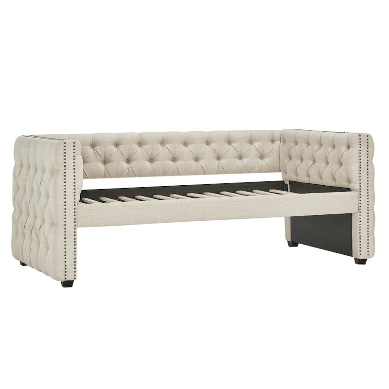 Lit de repos capitonné Knightsbridge Twin Tufted Nailhead par iNSPIRE Q Artisan