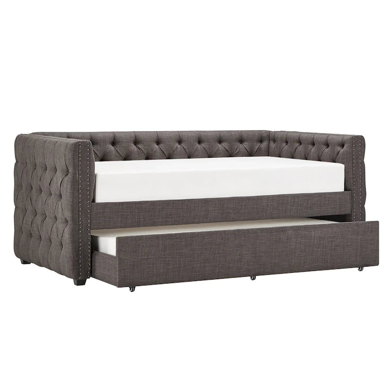 Lit de repos capitonné Knightsbridge Twin Tufted Nailhead par iNSPIRE Q Artisan