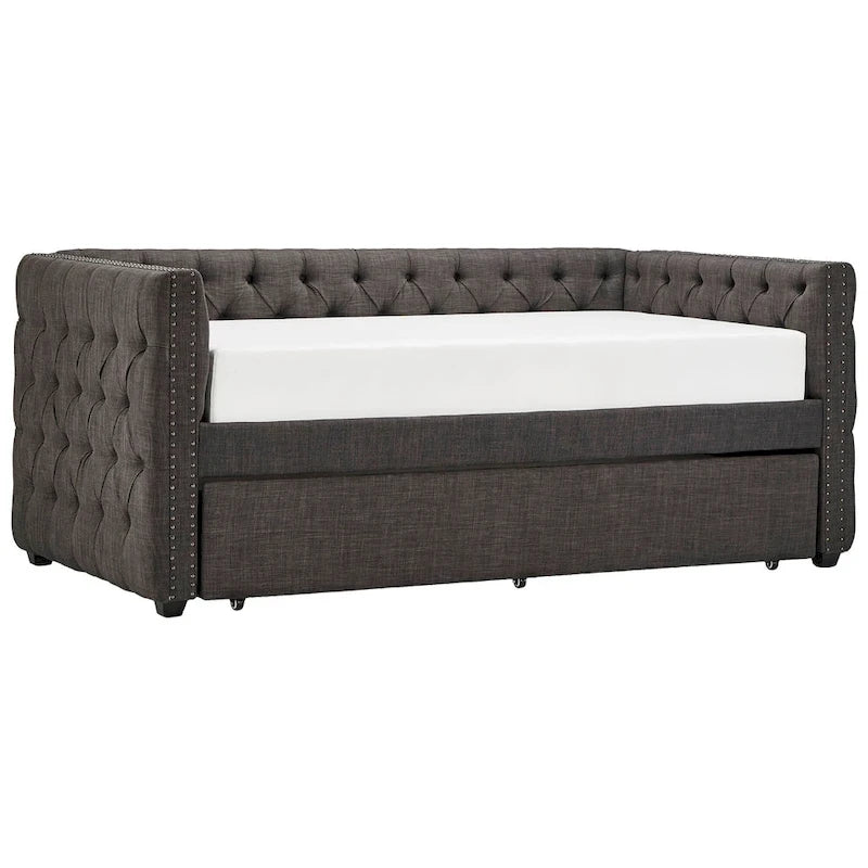 Lit de repos capitonné Knightsbridge Twin Tufted Nailhead par iNSPIRE Q Artisan