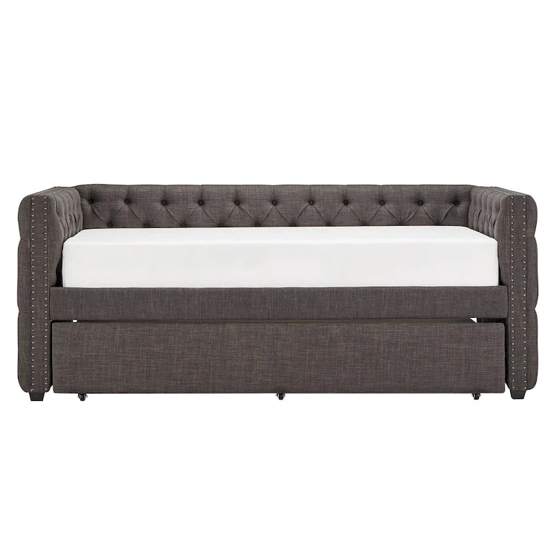 Lit de repos capitonné Knightsbridge Twin Tufted Nailhead par iNSPIRE Q Artisan