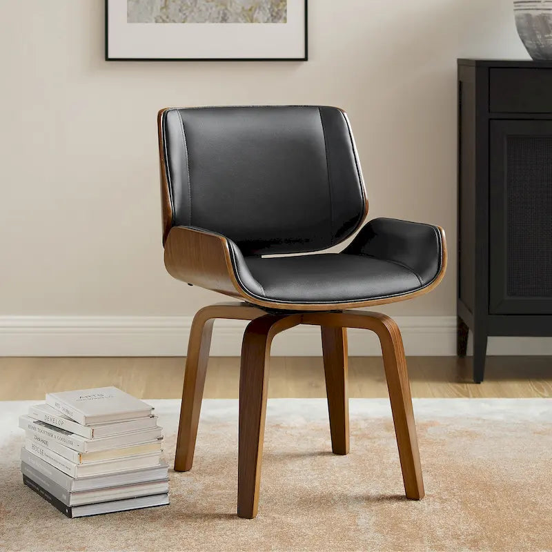 Fauteuil pivotant de style moderne du milieu du siècle Art Leon