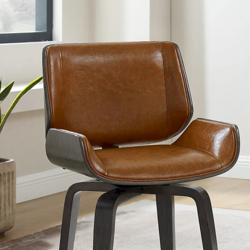 Fauteuil pivotant de style moderne du milieu du siècle Art Leon