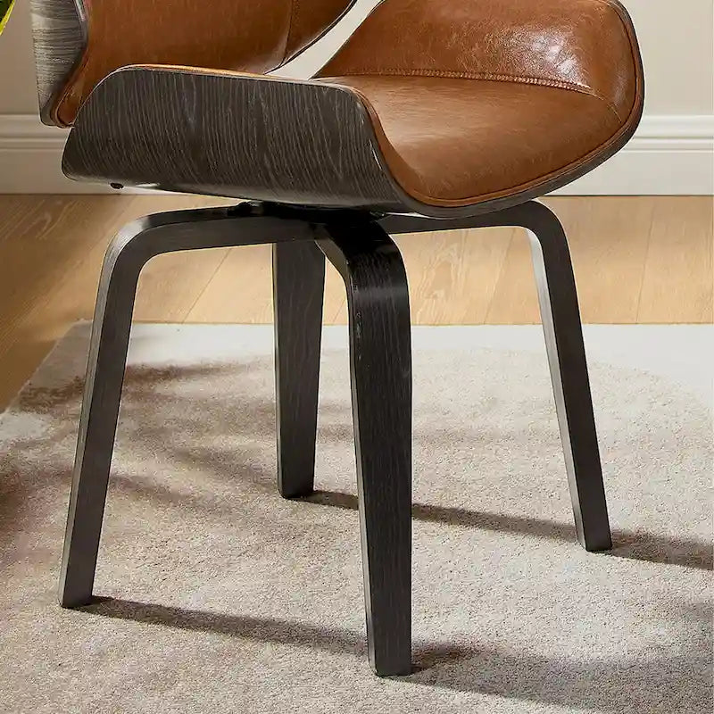 Fauteuil pivotant de style moderne du milieu du siècle Art Leon