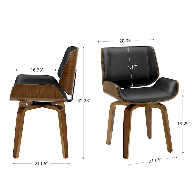 Fauteuil pivotant de style moderne du milieu du siècle Art Leon