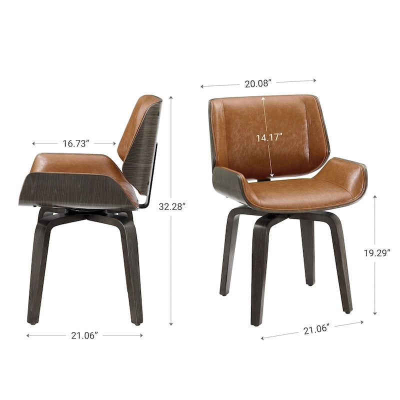 Fauteuil pivotant de style moderne du milieu du siècle Art Leon