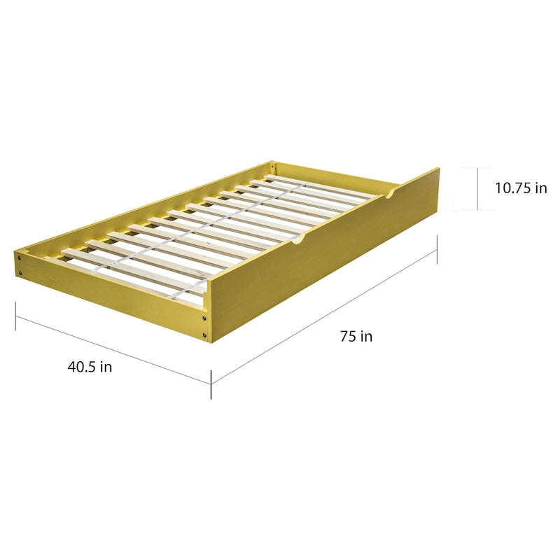 Lit gigogne moderne en bois massif avec roulettes de la marque Furniture of America