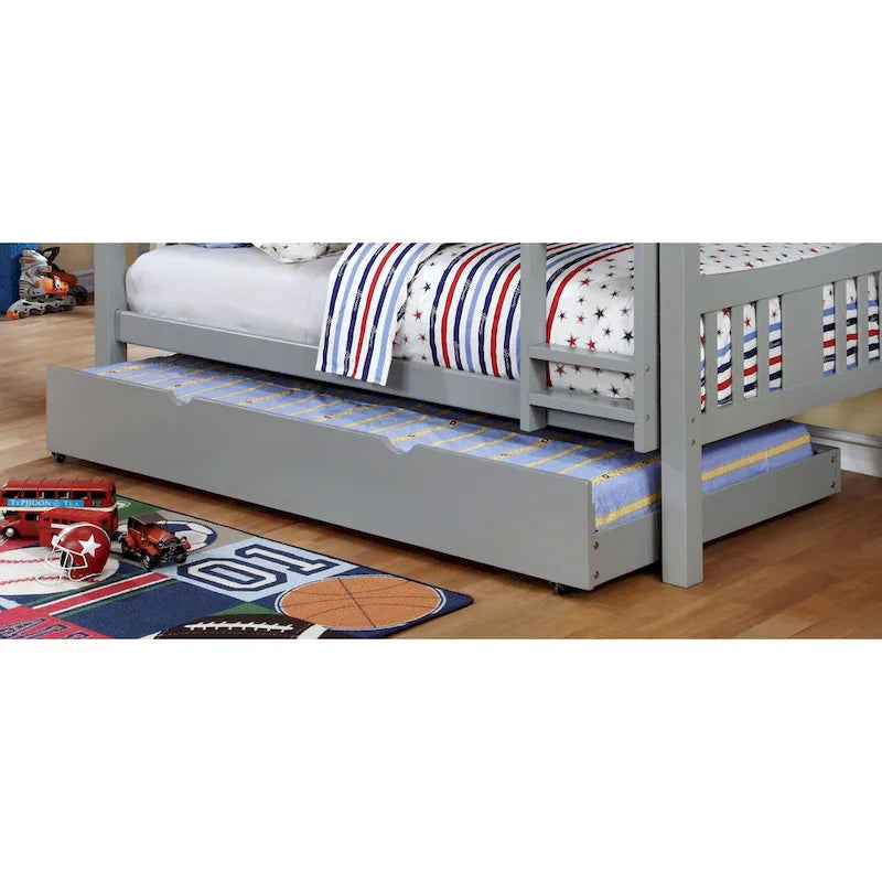 Lit gigogne moderne en bois massif avec roulettes de la marque Furniture of America
