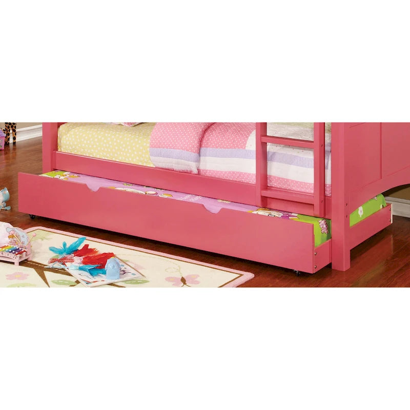 Lit gigogne moderne en bois massif avec roulettes de la marque Furniture of America