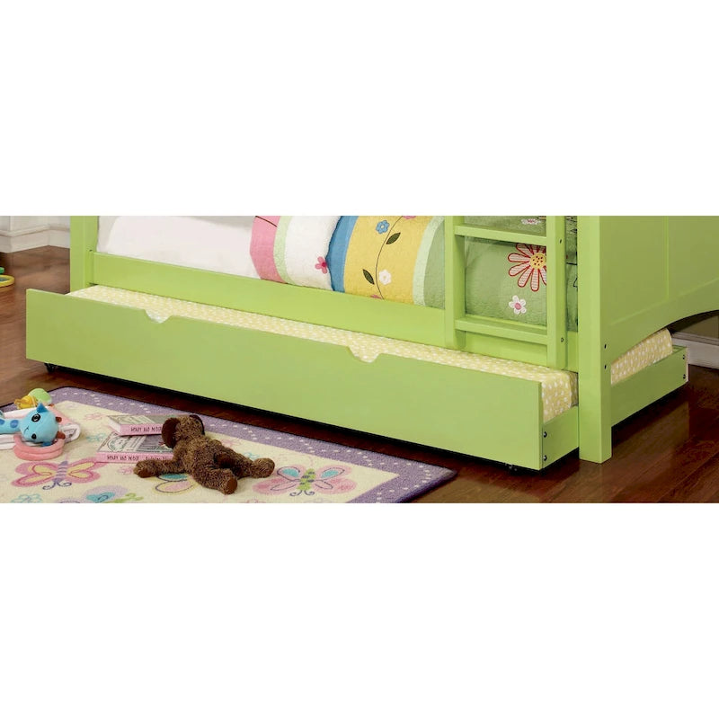 Lit gigogne moderne en bois massif avec roulettes de la marque Furniture of America