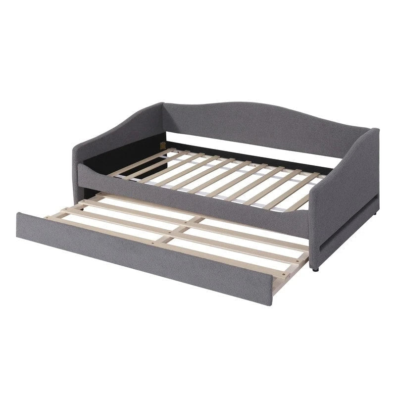 Lit de repos rembourré en molleton Teddy pour lits jumeaux avec lumière, gigogne