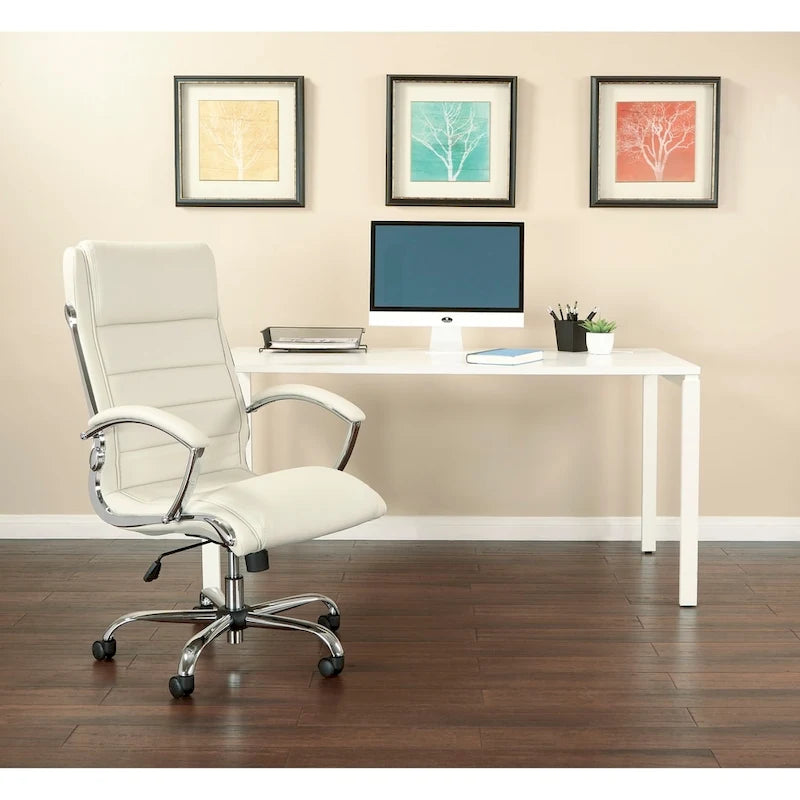 Fauteuil de bureau de direction avec accoudoirs rembourrés en similicuir