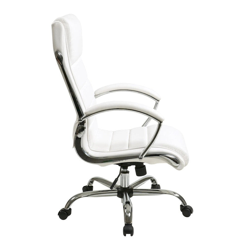 Fauteuil de bureau de direction avec accoudoirs rembourrés en similicuir