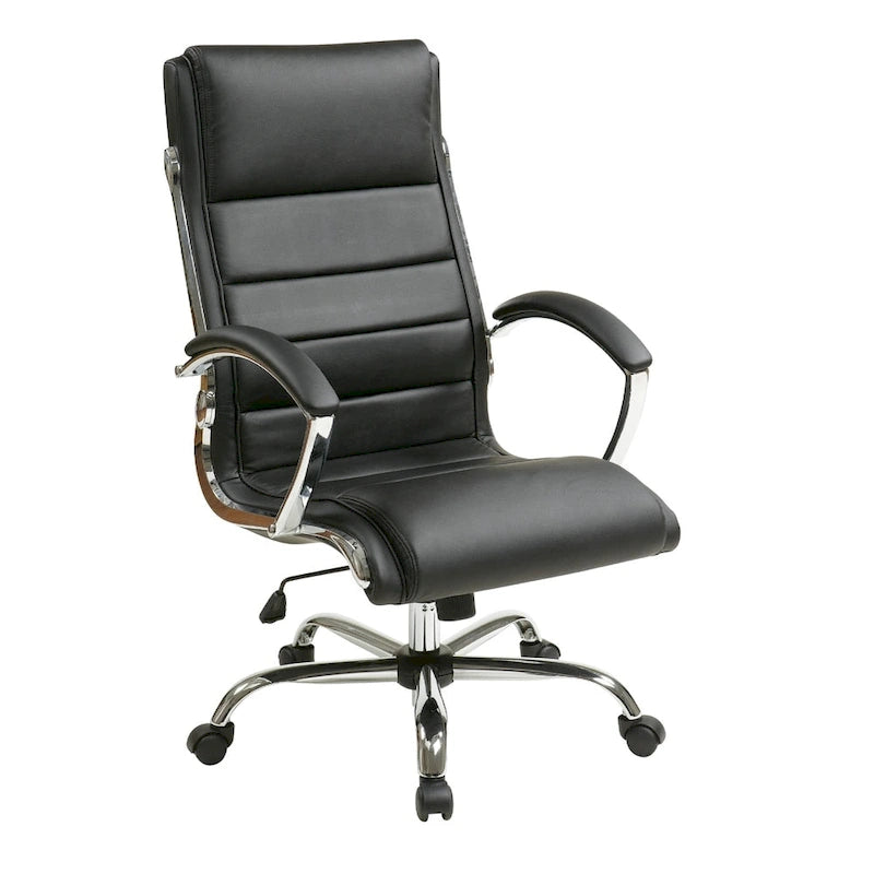 Fauteuil de bureau de direction avec accoudoirs rembourrés en similicuir