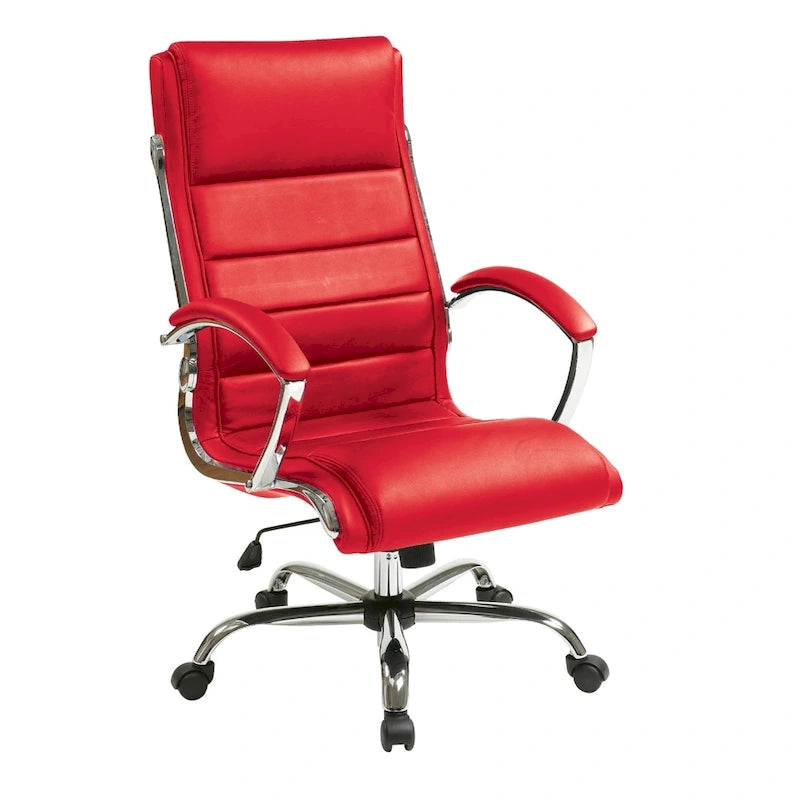 Fauteuil de bureau de direction avec accoudoirs rembourrés en similicuir