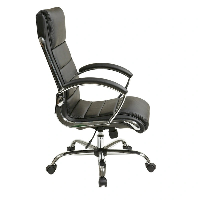 Fauteuil de bureau de direction avec accoudoirs rembourrés en similicuir