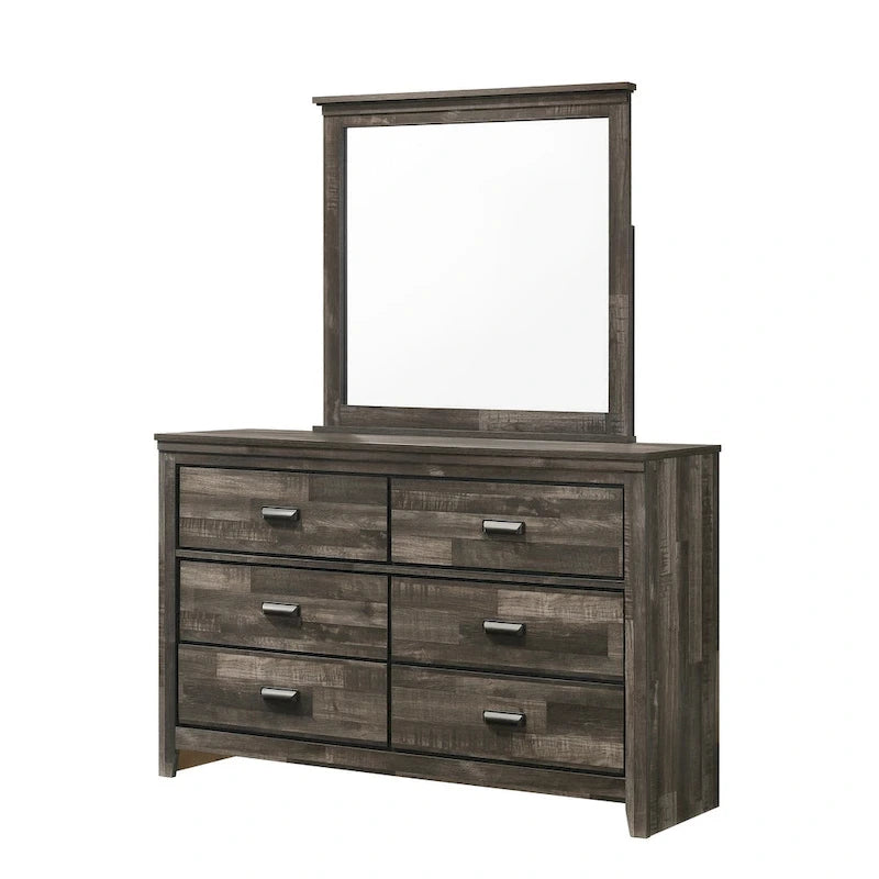 Ensemble de chambre à coucher Edyth 3 pièces marron avec plateforme
