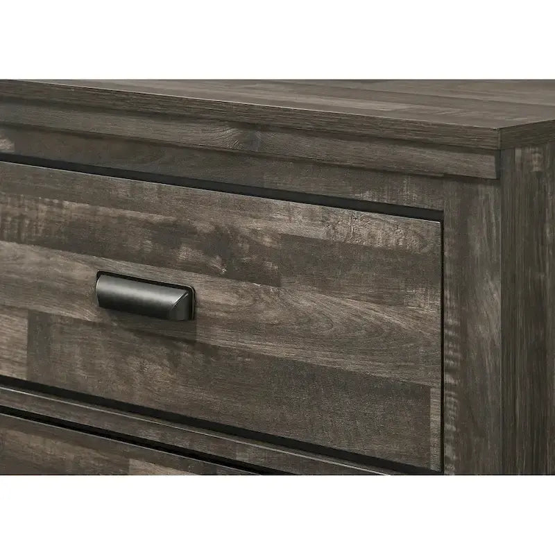 Ensemble de chambre à coucher Edyth 3 pièces marron avec plateforme