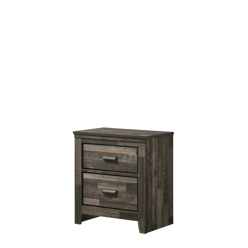 Ensemble de chambre à coucher Edyth 3 pièces marron avec plateforme