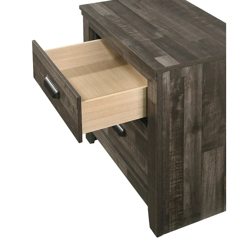 Ensemble de chambre à coucher Edyth 3 pièces marron avec plateforme