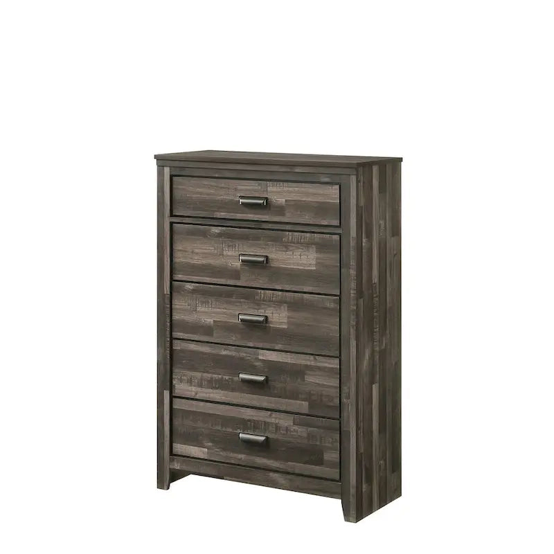 Ensemble de chambre à coucher Edyth 3 pièces marron avec plateforme