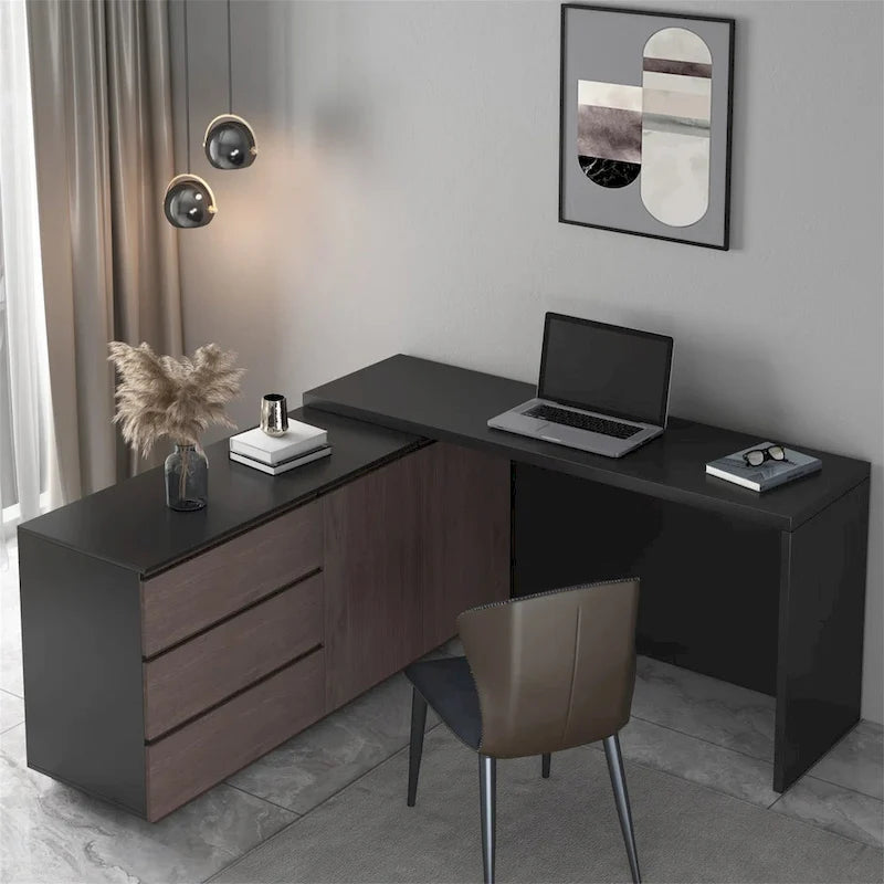 Bureau extensible avec tiroirs de rangement pour le bureau à domicile