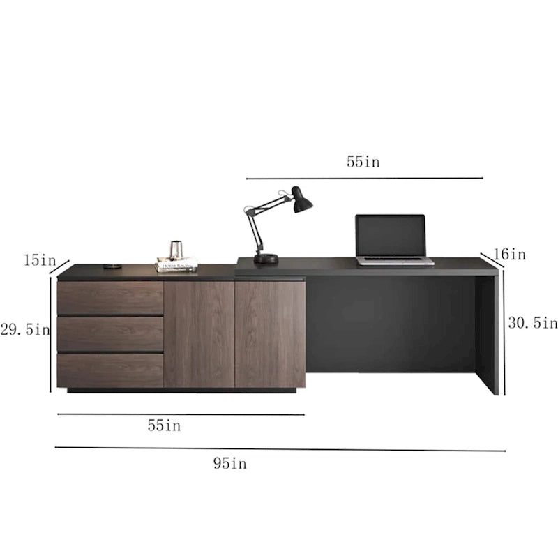 Bureau extensible avec tiroirs de rangement pour le bureau à domicile