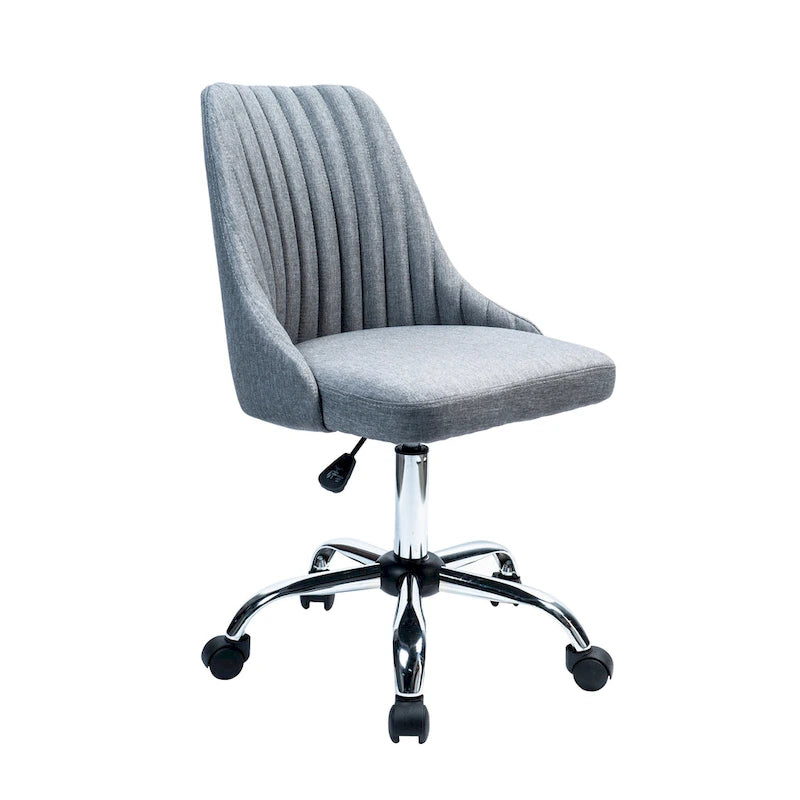 Chaise de bureau Porthos Home Jarvis en tissu rembourré avec base chromée