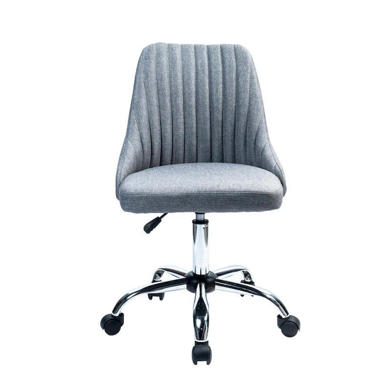Chaise de bureau Porthos Home Jarvis en tissu rembourré avec base chromée
