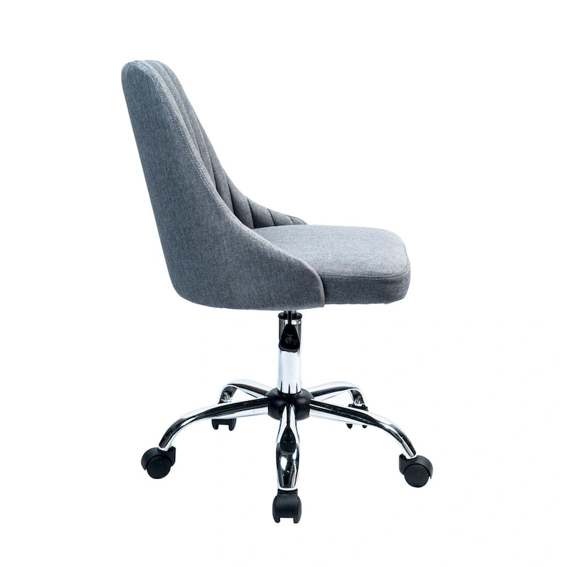 Chaise de bureau Porthos Home Jarvis en tissu rembourré avec base chromée