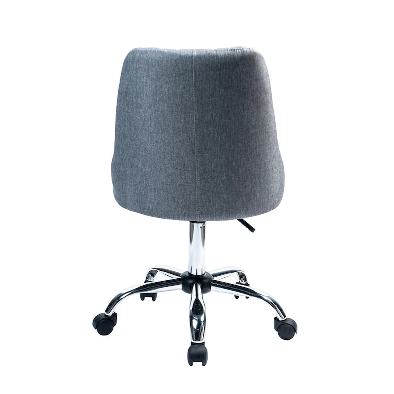 Chaise de bureau Porthos Home Jarvis en tissu rembourré avec base chromée