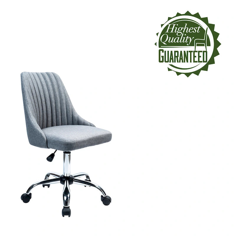 Chaise de bureau Porthos Home Jarvis en tissu rembourré avec base chromée
