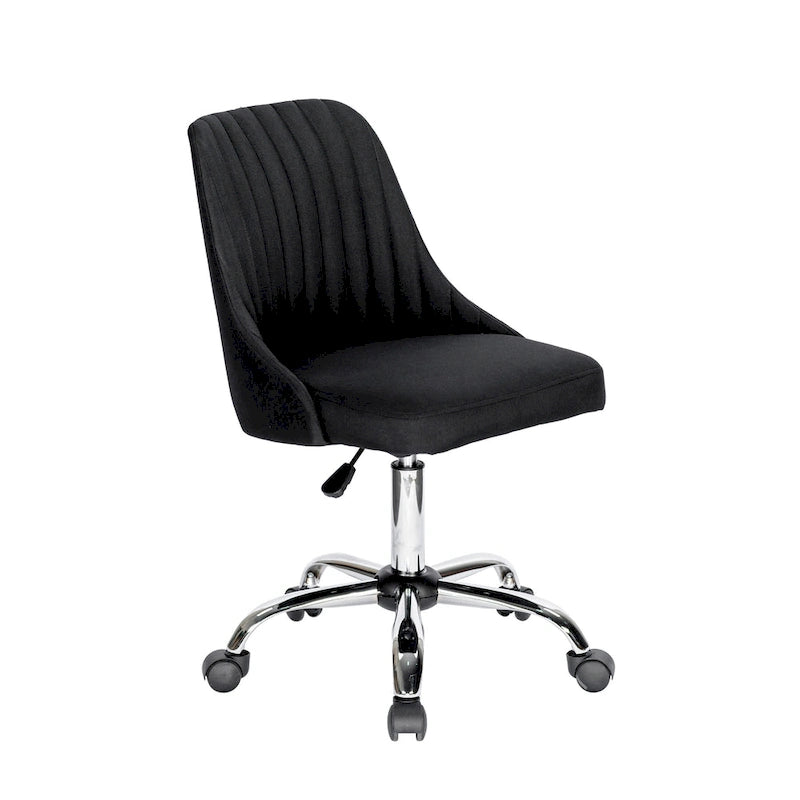Chaise de bureau Porthos Home Jarvis en tissu rembourré avec base chromée