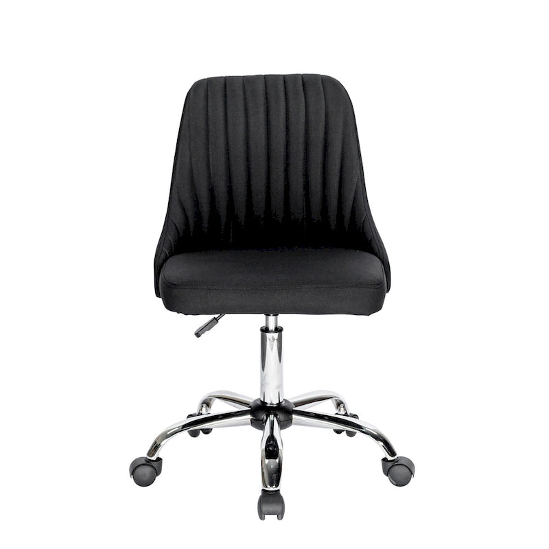 Chaise de bureau Porthos Home Jarvis en tissu rembourré avec base chromée