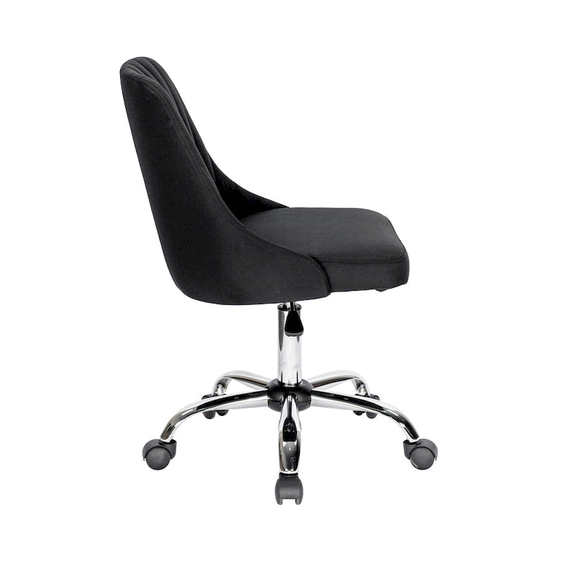 Chaise de bureau Porthos Home Jarvis en tissu rembourré avec base chromée