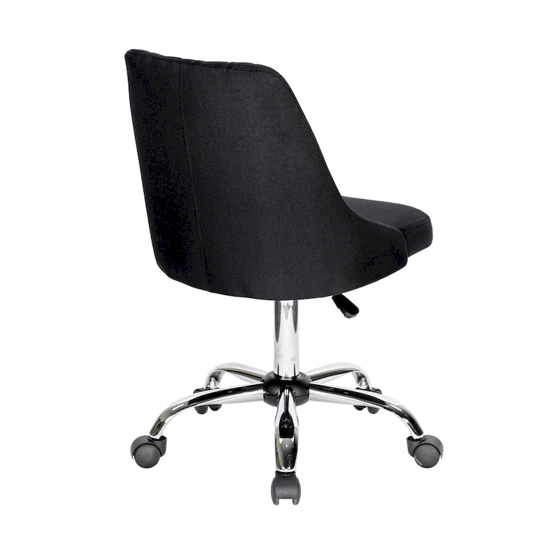 Chaise de bureau Porthos Home Jarvis en tissu rembourré avec base chromée