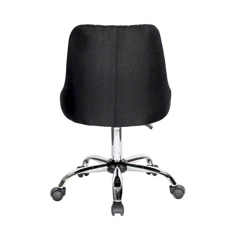 Chaise de bureau Porthos Home Jarvis en tissu rembourré avec base chromée