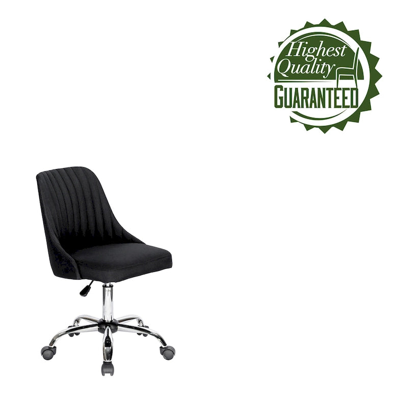 Chaise de bureau Porthos Home Jarvis en tissu rembourré avec base chromée