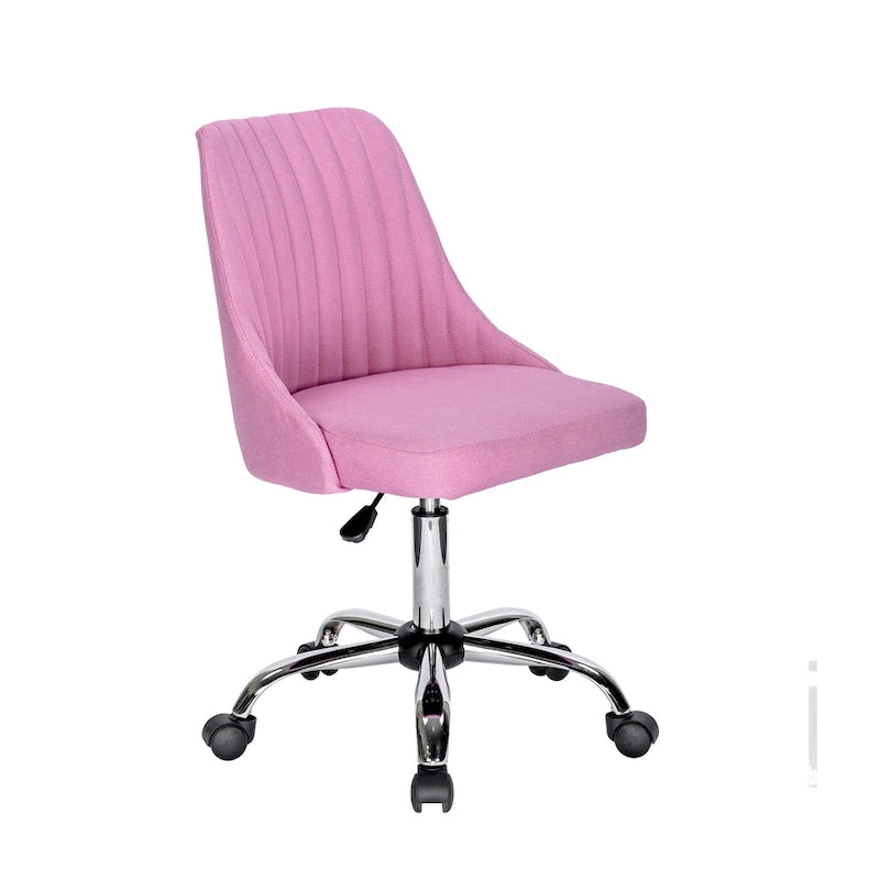 Chaise de bureau Porthos Home Jarvis en tissu rembourré avec base chromée