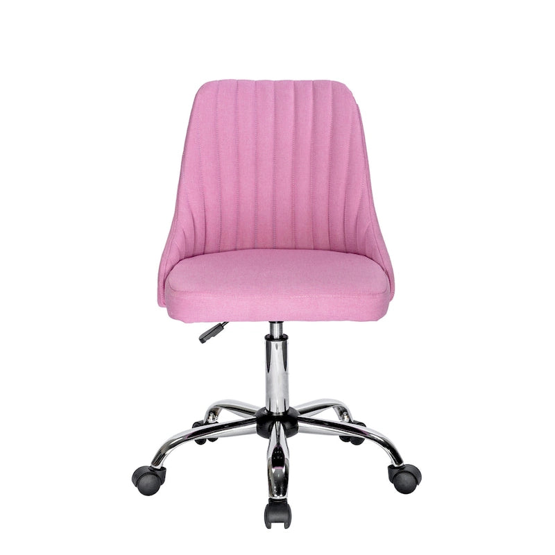 Chaise de bureau Porthos Home Jarvis en tissu rembourré avec base chromée