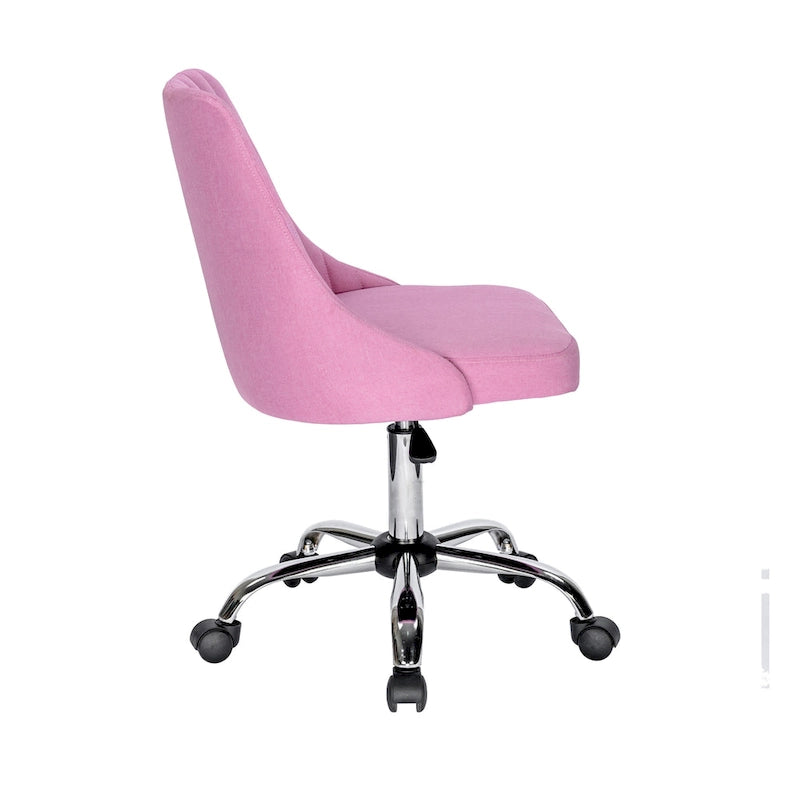 Chaise de bureau Porthos Home Jarvis en tissu rembourré avec base chromée