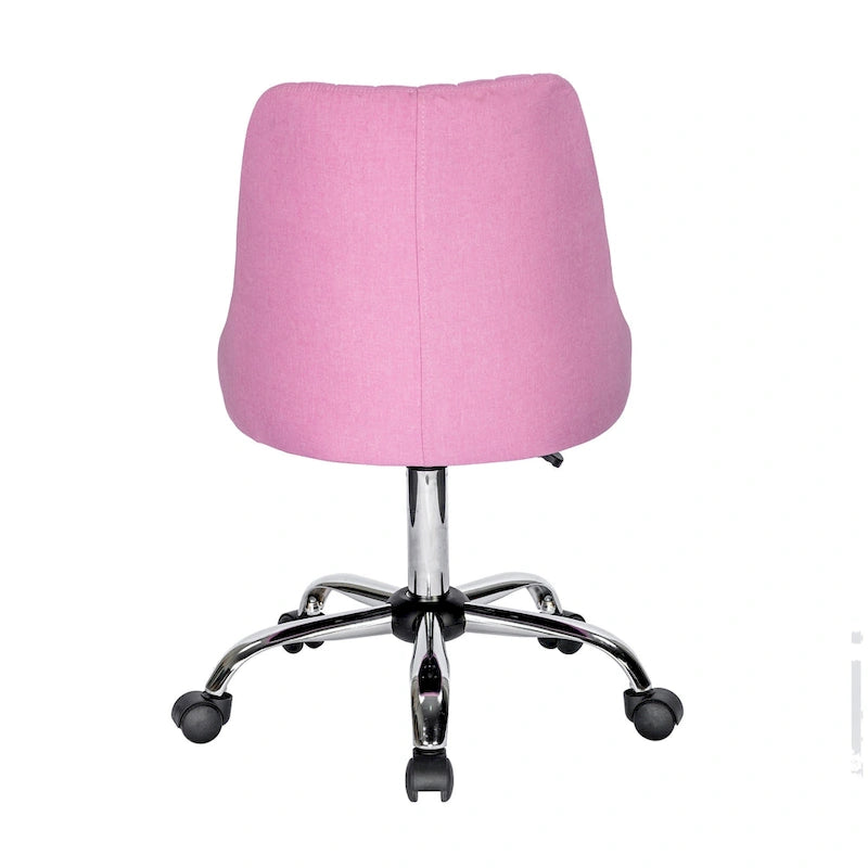 Chaise de bureau Porthos Home Jarvis en tissu rembourré avec base chromée