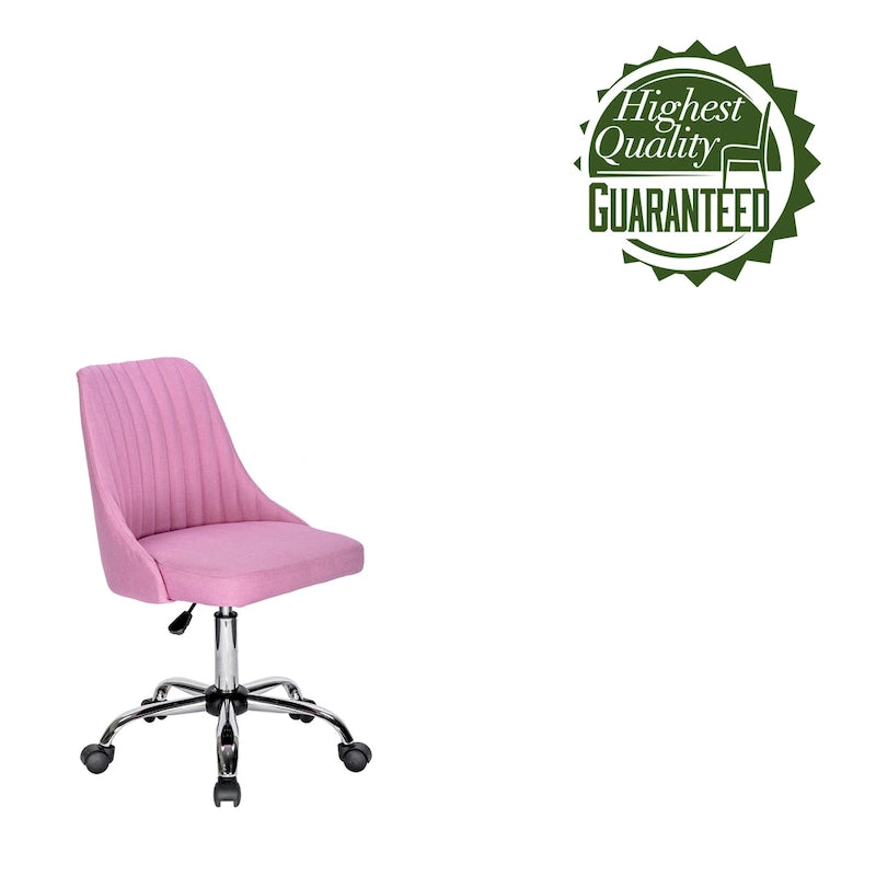 Chaise de bureau Porthos Home Jarvis en tissu rembourré avec base chromée