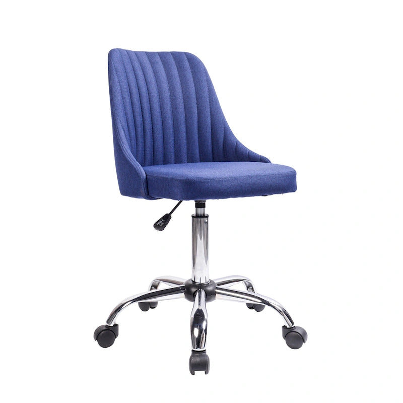 Chaise de bureau Porthos Home Jarvis en tissu rembourré avec base chromée
