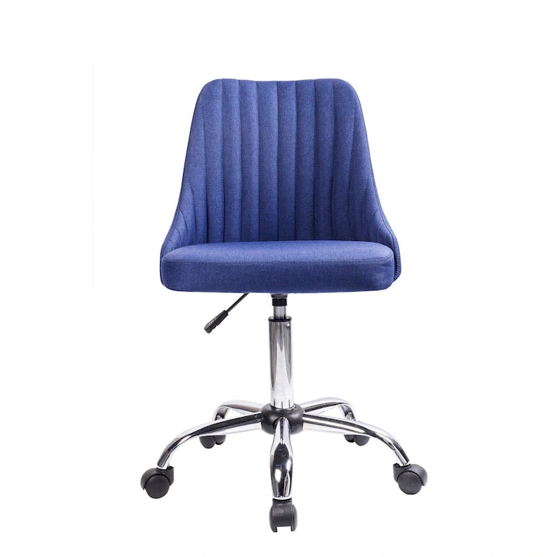Chaise de bureau Porthos Home Jarvis en tissu rembourré avec base chromée