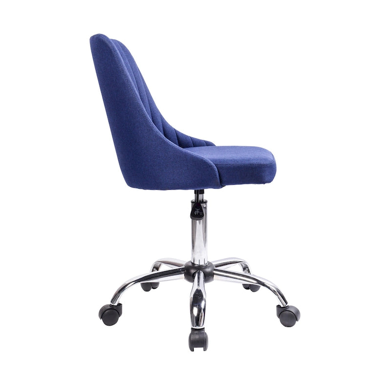 Chaise de bureau Porthos Home Jarvis en tissu rembourré avec base chromée